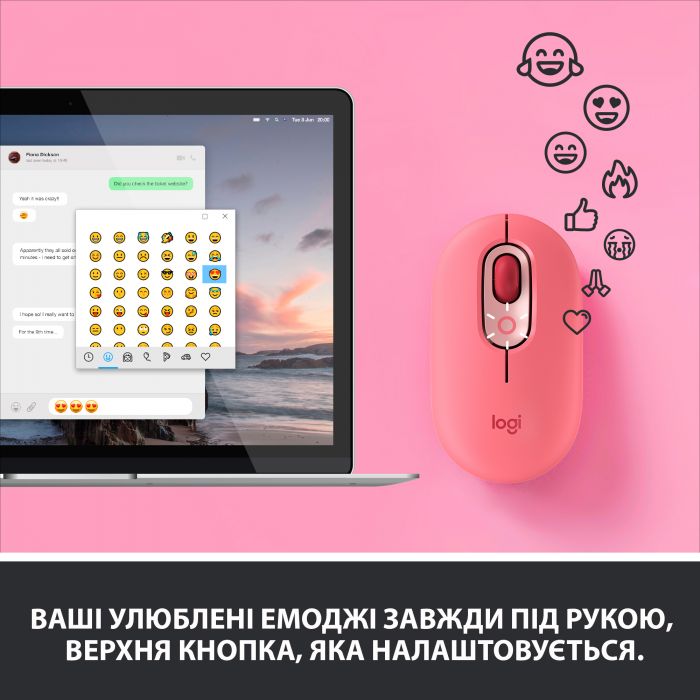 Мишка бездротова Logitech POP Mouse Bluetooth (910-006548) Heartbreaker Rose