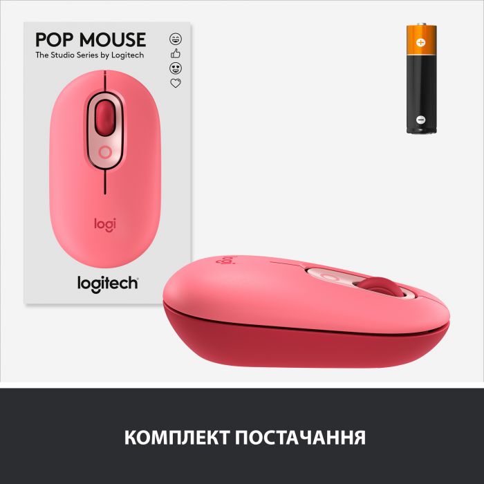 Мишка бездротова Logitech POP Mouse Bluetooth Heartbreaker Rose (910-006548)