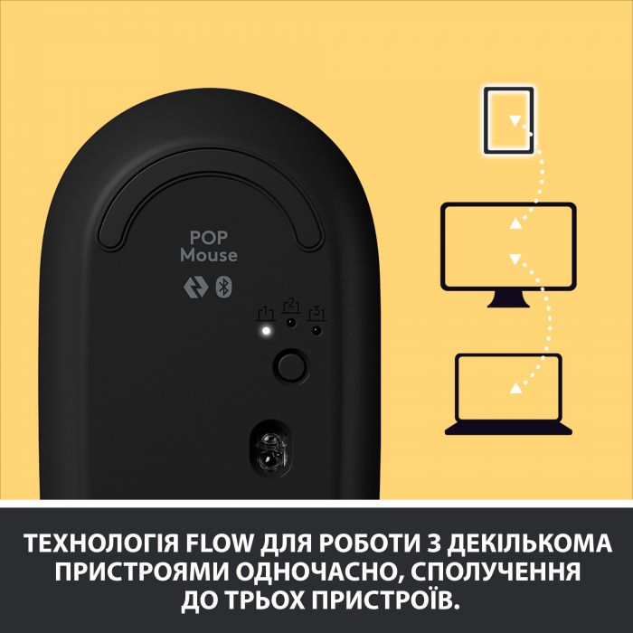 Мишка бездротова Logitech POP Mouse Bluetooth Blast Yellow (910-006546)