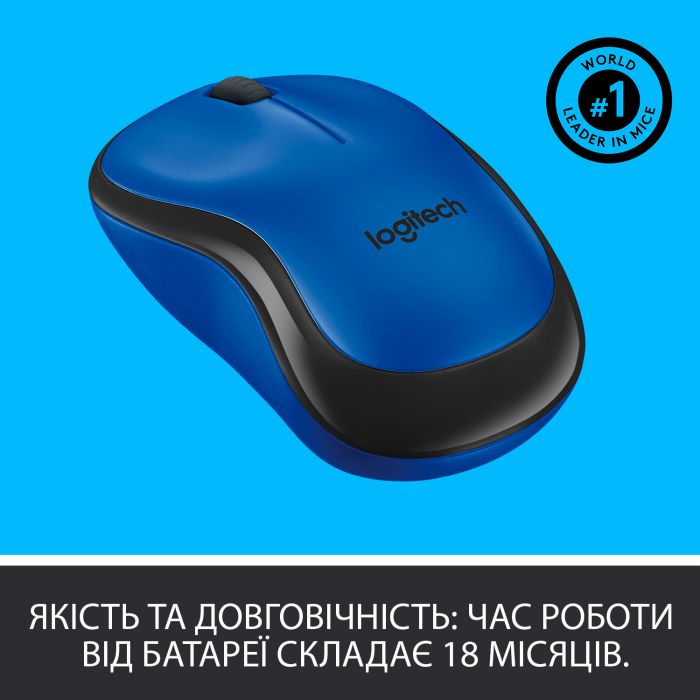 Мишка бездротова Logitech M220 Silent Blue (910-004879)