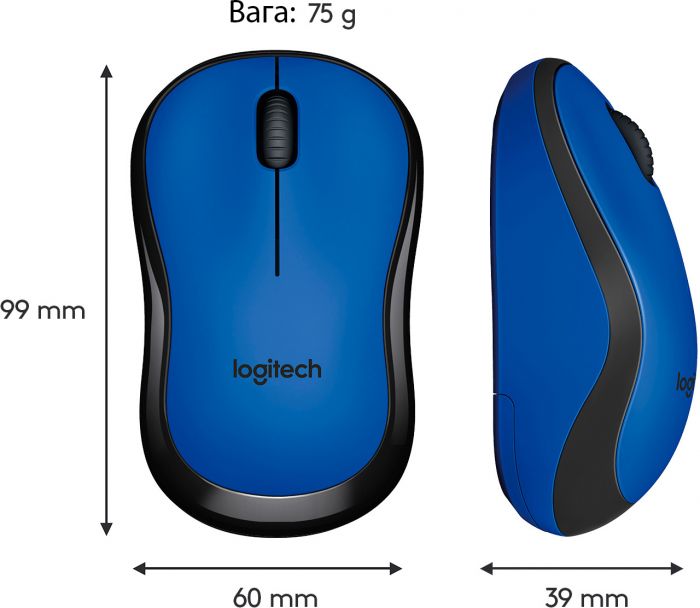 Мишка бездротова Logitech M220 Silent (910-004879) Blue USB