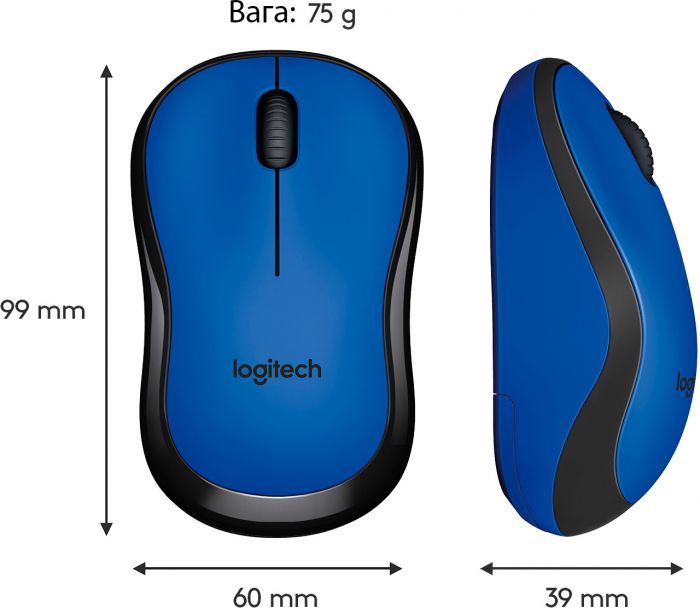 Мишка бездротова Logitech M220 Silent Blue (910-004879)