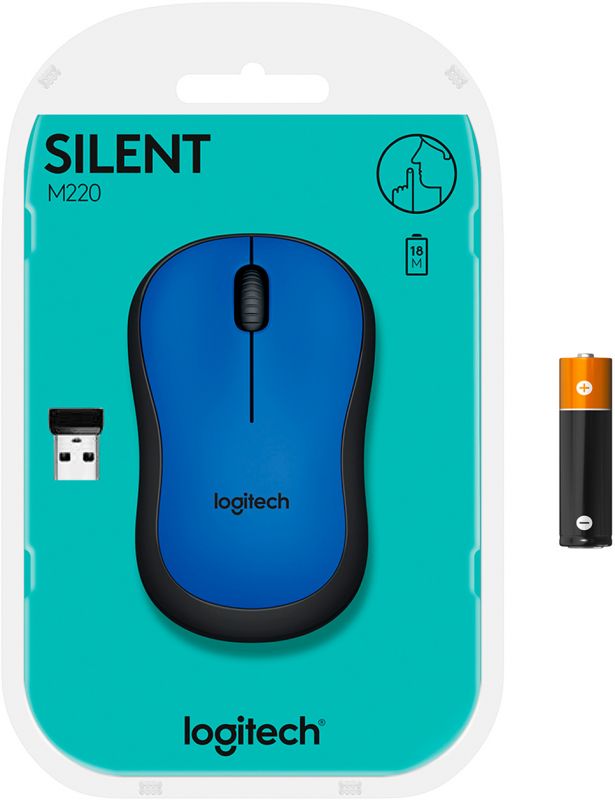 Мишка бездротова Logitech M220 Silent Blue (910-004879)