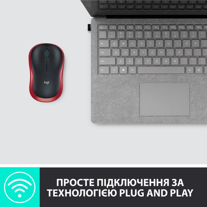 Мишка бездротова Logitech M185 (910-002240) Red USB