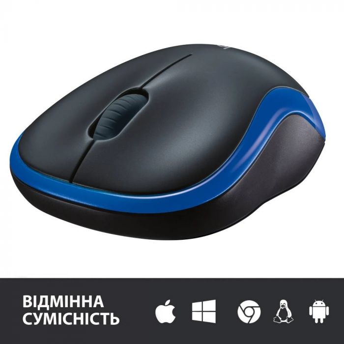 Мишка бездротова Logitech M185 Blue (910-002239)