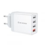 Мережевий зарядний пристрій WK WP-U125 QC3.0 33W (EU) 4*USB, White (6941027616512)