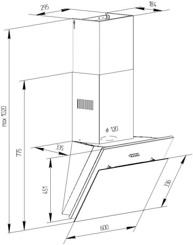 Витяжка Pyramida NR-MG 60 M BL