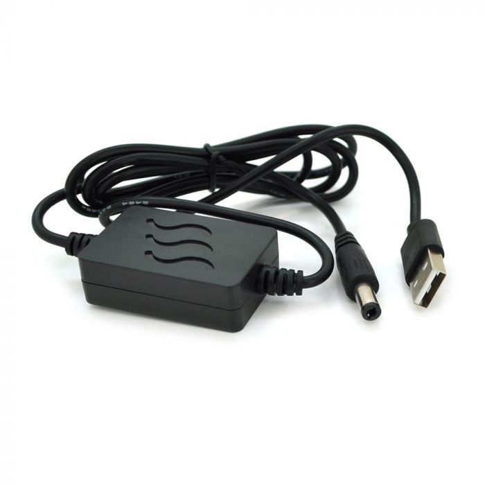 Кабель для роутера 5.5/2.1mm(M)=> USB2.0 (Input: 5V/Out:12V), 1м, Black, (29943/29943)_OEM