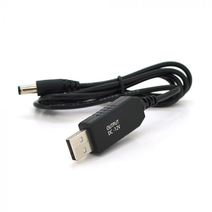 Кабель для роутера 5.5/2.5mm(M)=> USB2.0 (Out:12V), 1м, Black, OEM (KPFR/5-12/29886)