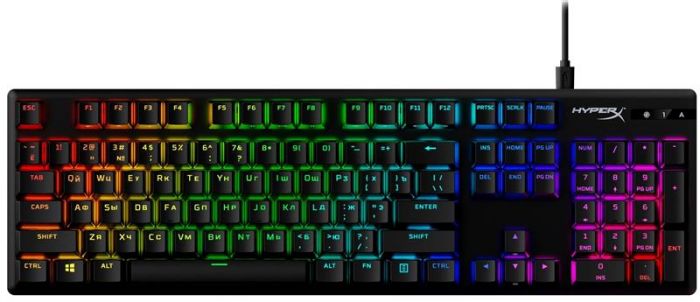 Клавіатура HyperX Alloy Origins Red RGB PBT ENG/RU Black (639N3AA) USB