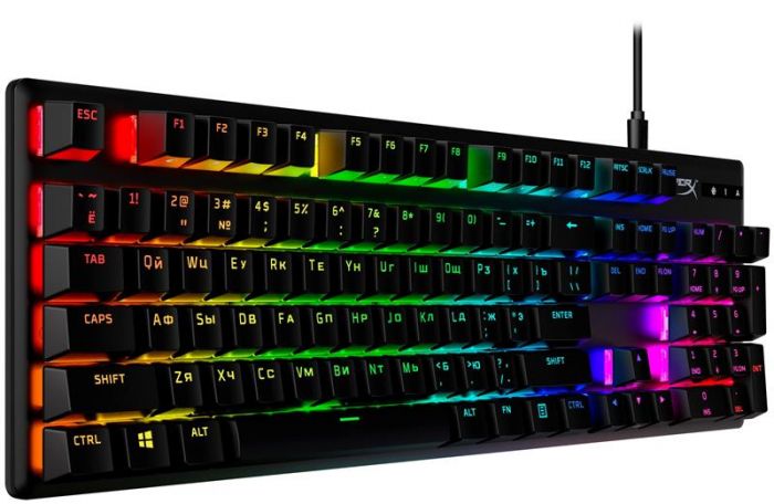 Клавіатура HyperX Alloy Origins Red RGB PBT ENG/RU Black (639N3AA) USB