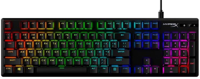 Клавіатура HyperX Alloy Origins Aqua RGB PBT ENG/RU Black (639N5AA) USB