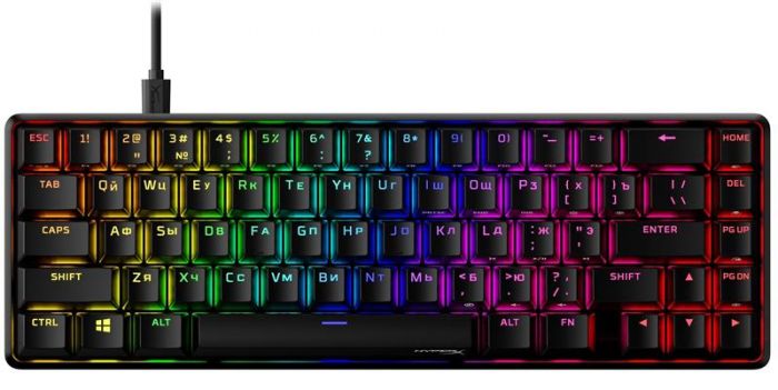 Клавіатура HyperX Alloy Origins 65 Red RGB ENG/RU Black (4P5D6AX) USB