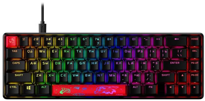 Клавіатура HyperX Alloy Origins 65 Red RGB ENG/RU Black (4P5D6AX) USB