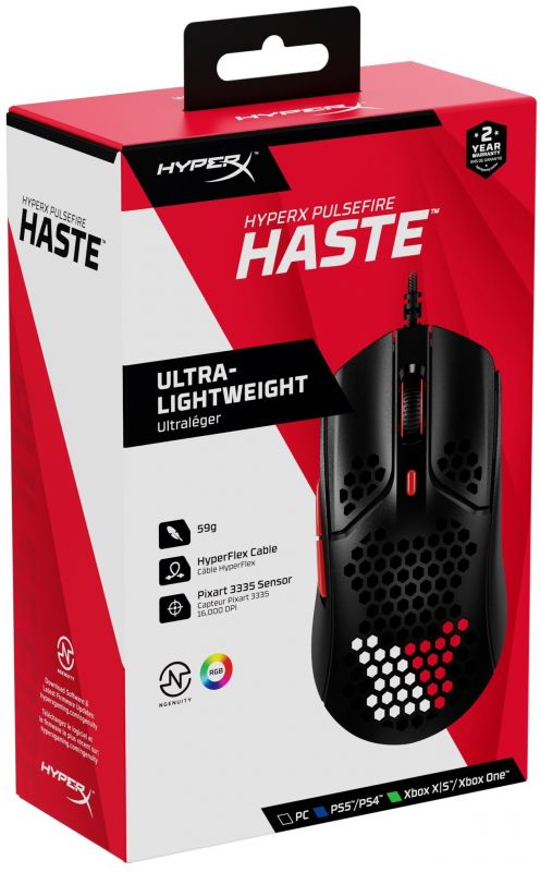Мишка HyperX Pulsefire Haste Black/Red (4P5E3AA) USB