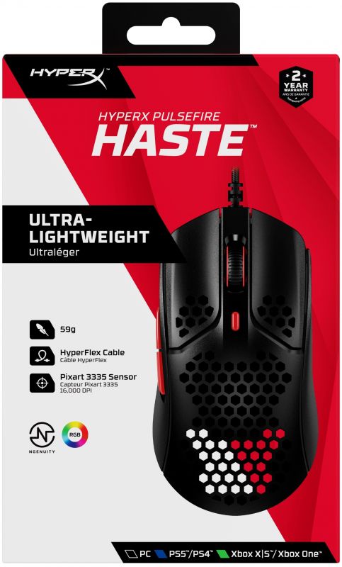 Мишка HyperX Pulsefire Haste Black/Red (4P5E3AA) USB