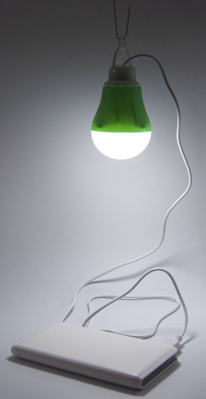 USB-світильник з LED-лампочкою Dengos, шнур ~1м, 5V, 5W, Green (LED-BULB-5V5W-GREEN)