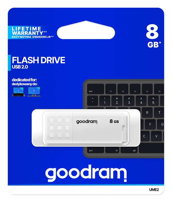 Флеш-накопичувач USB3.2  8GB GOODRAM UME2 White (UME2-0080W0R11)