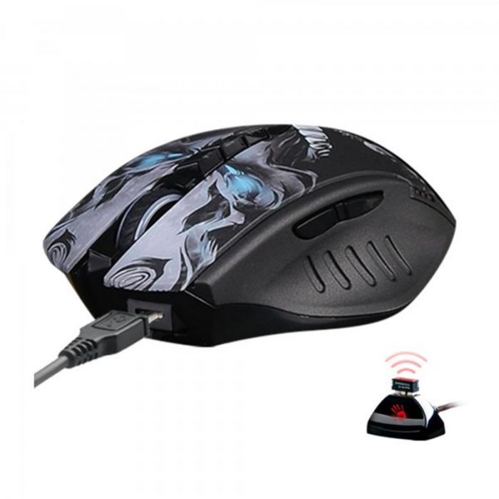 Миша бездротова Bloody R80 Plus (Skull) Black