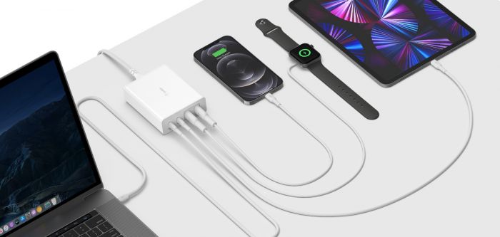 Мережевий зарядний пристрій Belkin GaN Boost Charge Pro 108W USB-С/USB-A (WCH010)