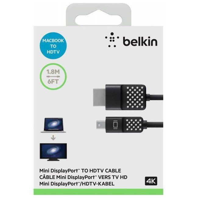 Кабель Belkin mini DisplayPort - HDMI (M/M), 1.8 м, Black (F2CD080bt06)