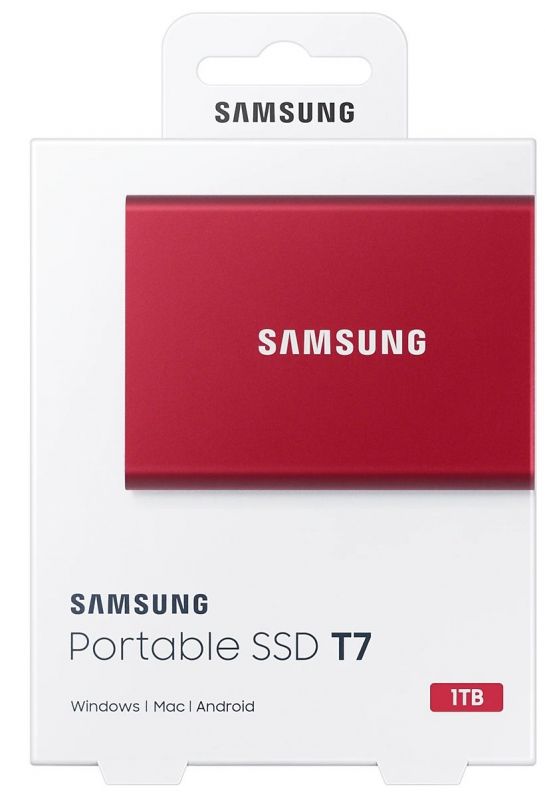 Накопичувач зовнішній SSD 2.5" USB 1.0TB Samsung T7 Red (MU-PC1T0R/WW)