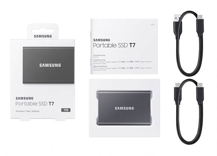 Накопичувач зовнішній SSD 1TB Samsung T7 Titan Gray (MU-PC1T0T/WW)