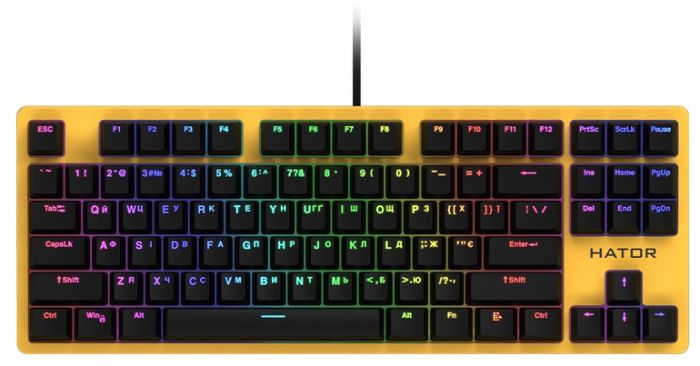 Клавіатура Hator Rockfall EVO TKL Kailh Optical Yellow (HTK-632)