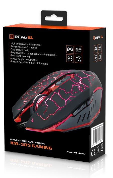 Мишка REAL-EL RM-505 Black (EL123200018)