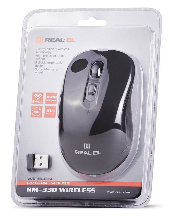 Мишка бездротова REAL-EL RM-330 Black