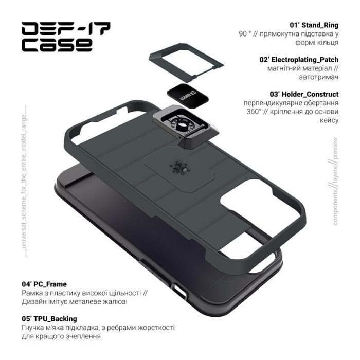 Чохол-накладка Armorstandart DEF17 для Apple iPhone 13 Pro Max Black (ARM61342)