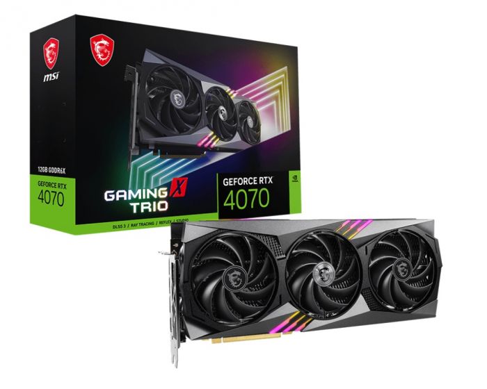 Відеокарта GF RTX 4070 12GB GDDR6X Gaming X Trio MSI (GeForce RTX 4070 GAMING X TRIO 12G)