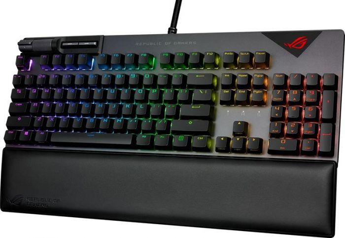 Клавiатура Asus ROG Strix Flare II LED 104key NX Red US Black/Grey (90MP02D6-BKUA01)