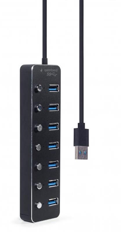 USB-хаб Gembird 7 ports Black (UHB-U3P7P-01) з вимикачами