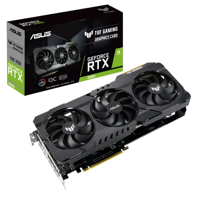 Відеокарта GF RTX 3060 12GB GDDR6 TUF Gaming OC V2 Asus (TUF-RTX3060-O12G-V2-GAMING) (LHR)