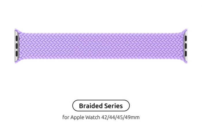 Ремінець Armorstandart Braided Solo Loop для Apple Watch 42mm/44mm/45mm/49mm Lavender Grey Size 10 (172 mm) (ARM64909)