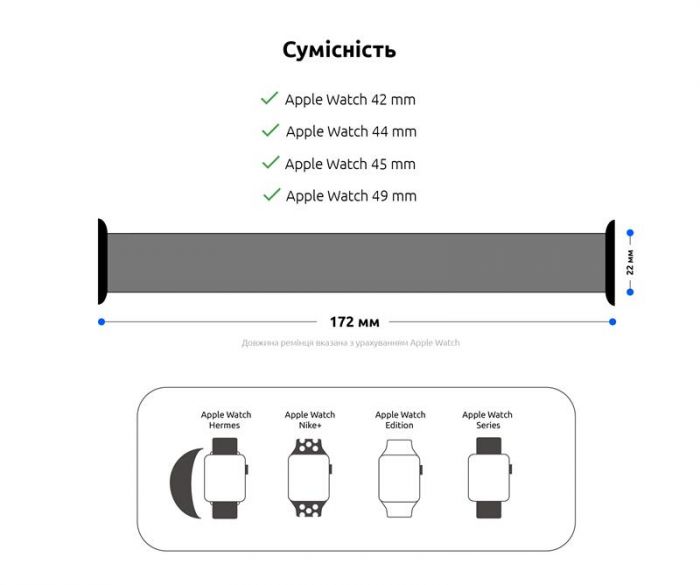 Ремінець Armorstandart Braided Solo Loop для Apple Watch 42mm/44mm/45mm/49mm Atlantic Blue Size 10 (172 mm) (ARM58080)