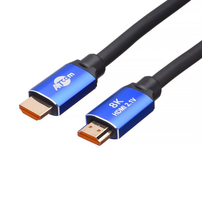 Кабель Atcom (88888) HDMI-HDMI V.2.1, Real 8K, вилка/вилка, 2м, чорний