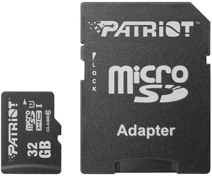 Карта пам`яті  MicroSDHC  32GB UHS-I Class 10 Patriot LX + SD-adapter (PSF32GMCSDHC10)