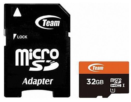 Карта пам`ятi MicroSDHC 32GB UHS-I Class 10 Team + SD-adapter (TUSDH32GUHS03)