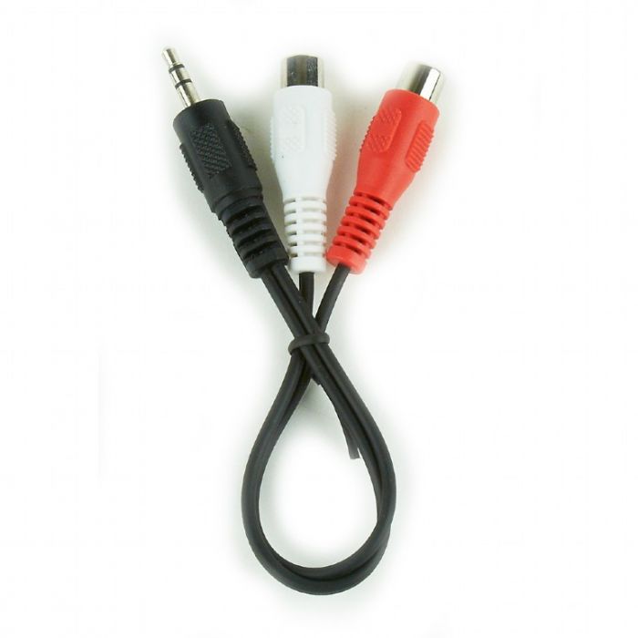 Аудіо-кабель Cablexpert 3.5 мм - 2xRCA (M/F), 0.2 м, чорний (CCA-406)