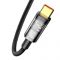 Кабель Baseus Explorer USB - USB Type-C (M/M), 5 A, 100 W, 1 м, Black (CATS000201)