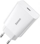 Мережевий зарядний пристрій Baseus (1USB-C 3A) 20W White (CCFS-SN02)