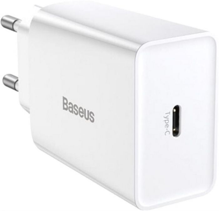 Мережевий зарядний пристрій Baseus (1USB-C 3A) 20W White (CCFS-SN02)