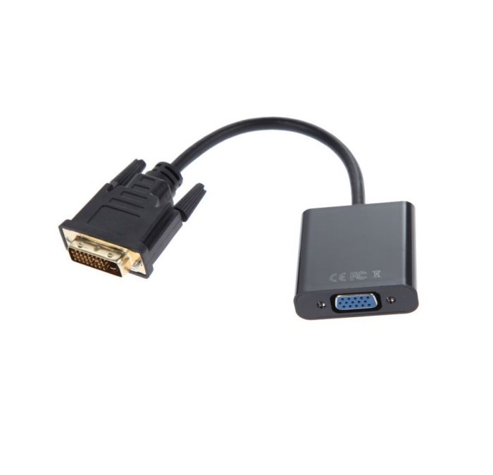 Перехідник Atcom DVI - VGA (M/F), 0.1 м, Black (9214)