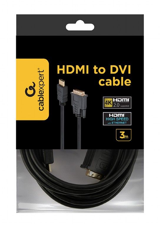 Кабель Cablexpert HDMI - DVI (M/M), 3 м, Black (CC-HDMI-DVI-10)