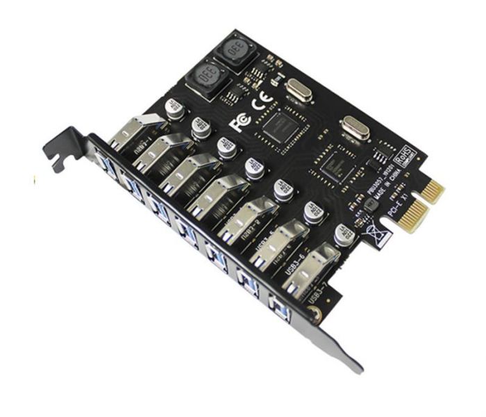 Контролер Voltronic (YT=C-PCI-Е=>7*USB3.0/23146) PCI-Е=>USB 3.0, 7 портів, 5Gbps, BOX