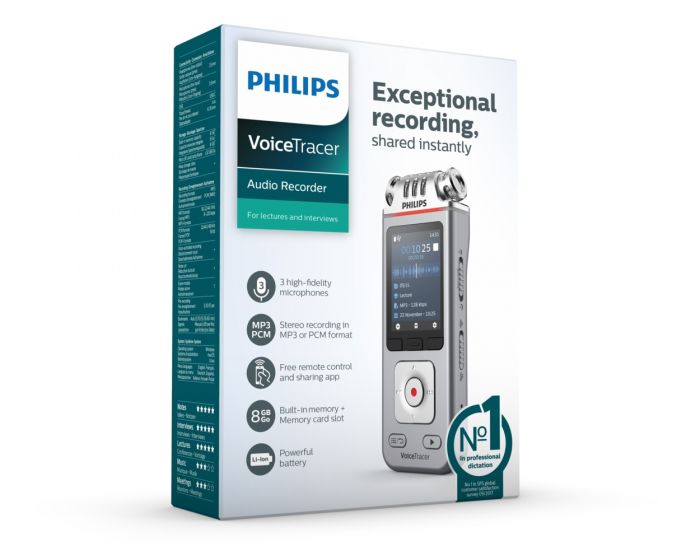 Диктофон Philips DVT4110 8GB Silver