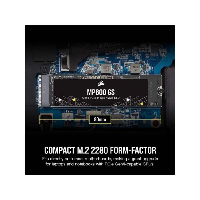 Накопичувач SSD  500GB M.2 NVMe Corsair MP600 GS M.2 2280 PCIe Gen4.0 x4 3D TLC (CSSD-F0500GBMP600GS)