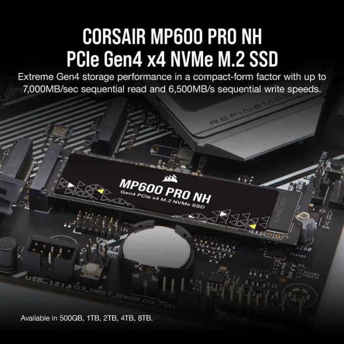 Накопичувач SSD  500GB M.2 NVMe Corsair MP600 Pro NH M.2 2280 PCIe Gen4.0 x4 3D TLC (CSSD-F0500GBMP600PNH)